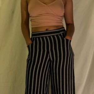 Shape Black Striped Wide Leg Pants